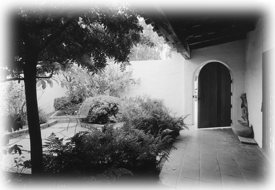 Mediterranean style patio home, courtyard floor plan, architectural blueprints