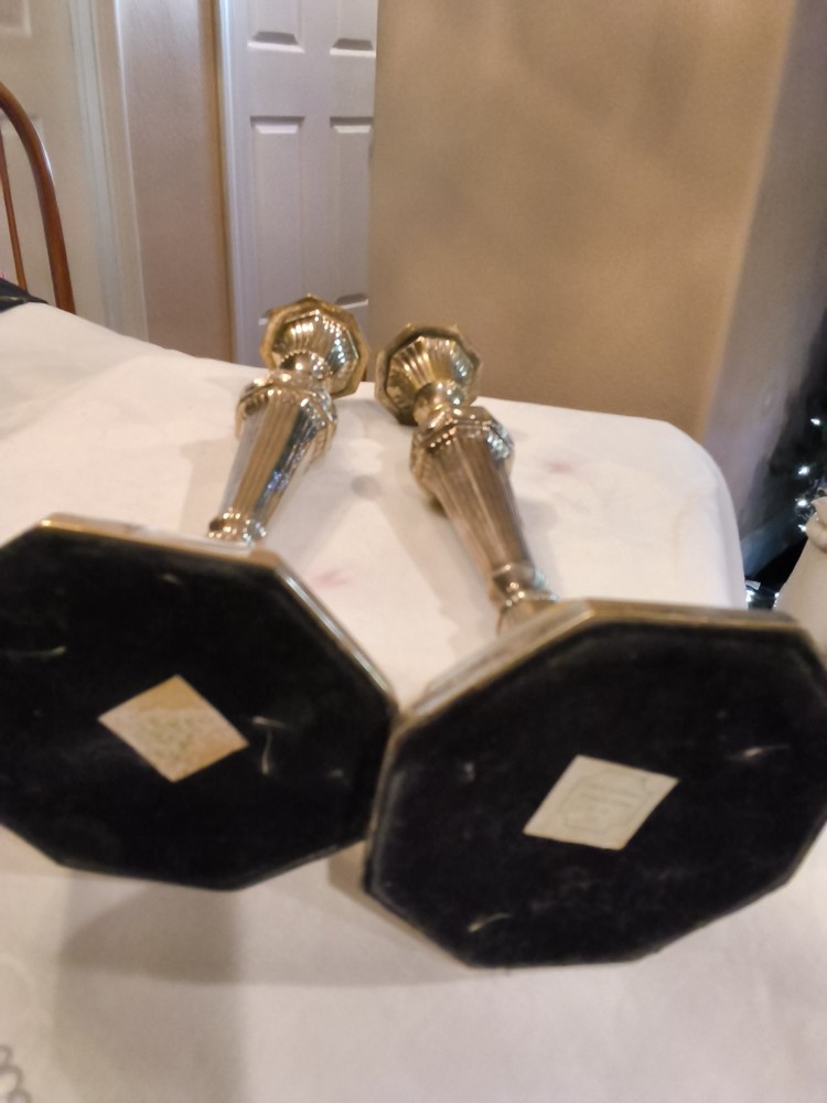 2 BOUGOIRS STYLE SILVER PLATE CANDLESTICKS STATLY ELEGANCE SOPHISTICATED L1