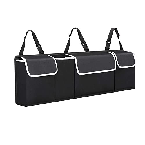 Backseat Trunk Organizer - High Capacity Auto Trunk Hanging Storage (Black A)