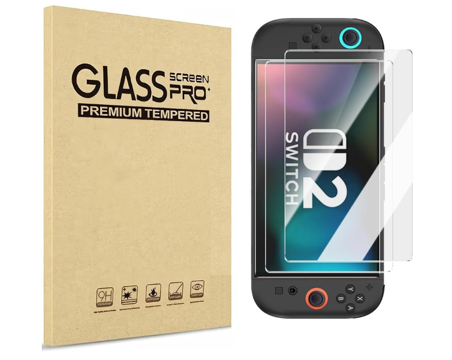 2 Pack Screen Protector Premium Tempered Glass Nintendo Switch 2 Console