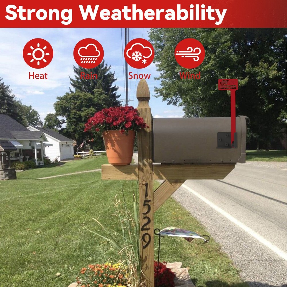 Mailbox Post Mount Bracket&Mailbox Flag, Heavy-Duty Plate for Post Mount Mailbox