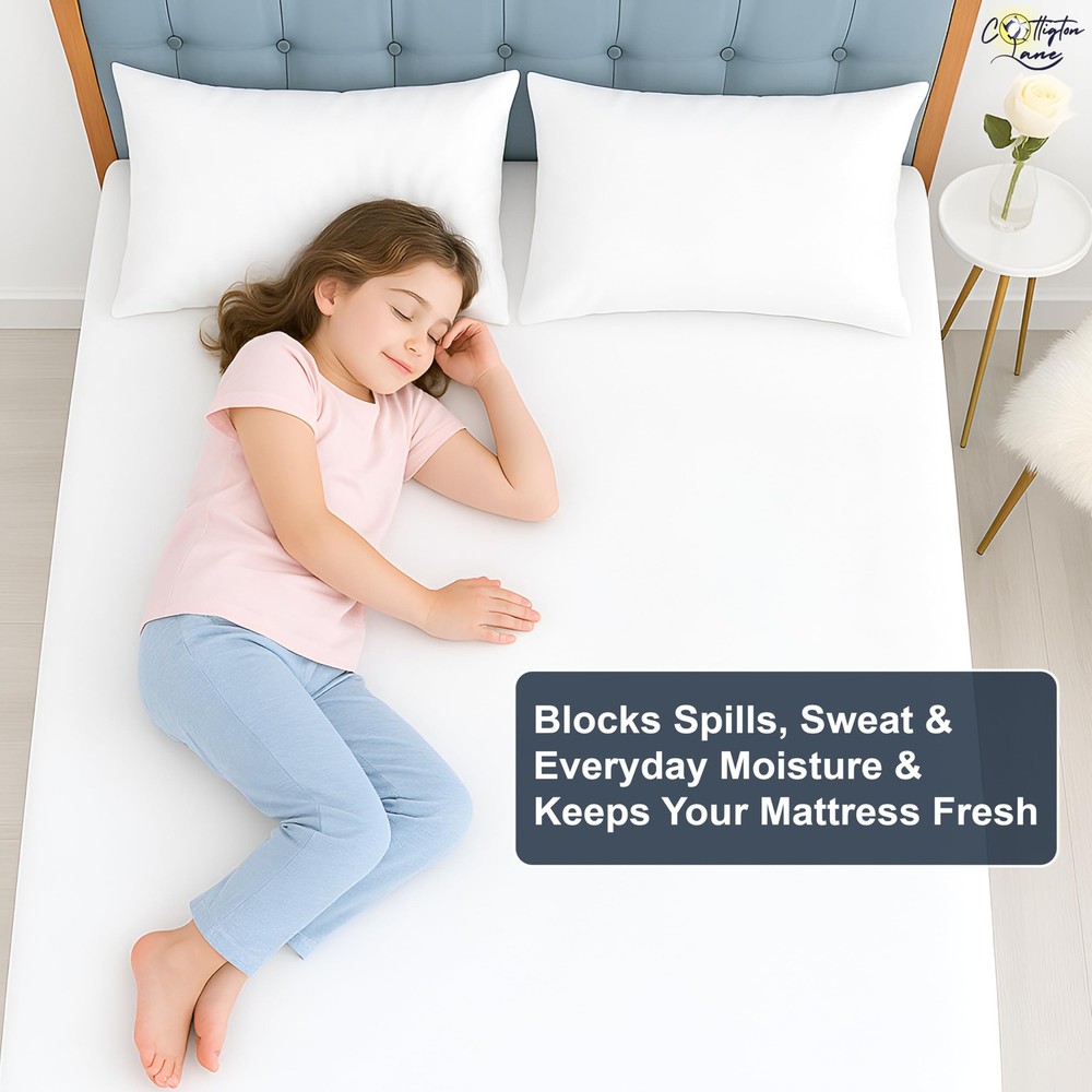 Queen 100% Waterproof Mattress Protector, Machine Washable Premium Terry Cott...
