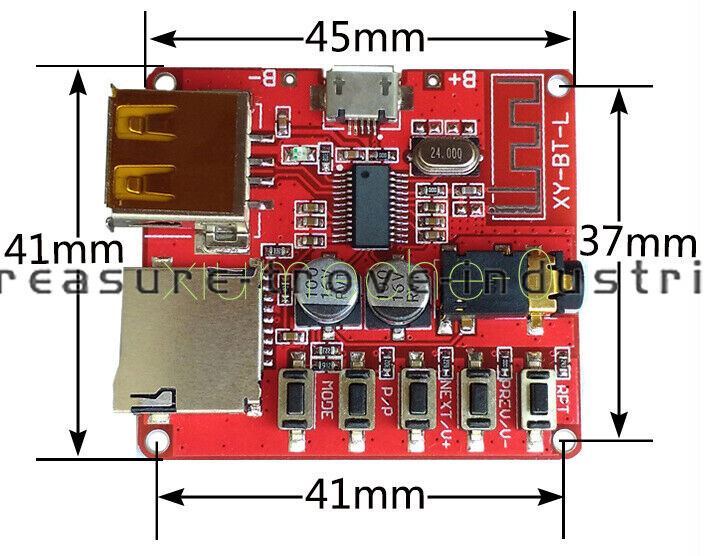 Bluetooth 4.1 Audio Decoder MP3 Player Board Micro USB TF SD Card Module 3.7V-5V