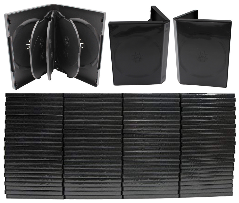 10 Pack Standard Black DVD 8 Disc 27mm Premium Replacement Cases
