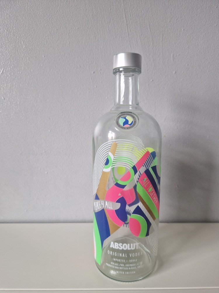Absolut World Peace 4 All Empty 1 Litre Bottle