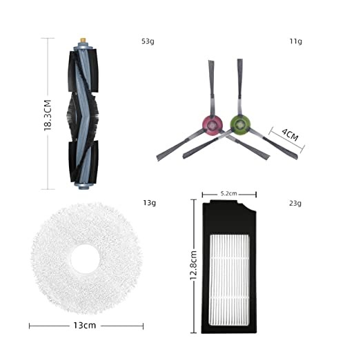 2 Pack Replacement Roller Brushes Compatible for ECOVACS DEEBOT X1 2Main Brush