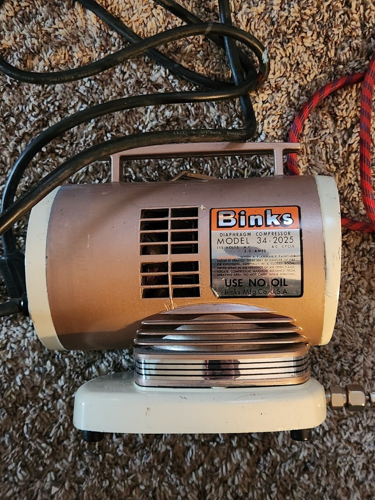 Airbrush Binks diaphragm air compressor Model 34-2025