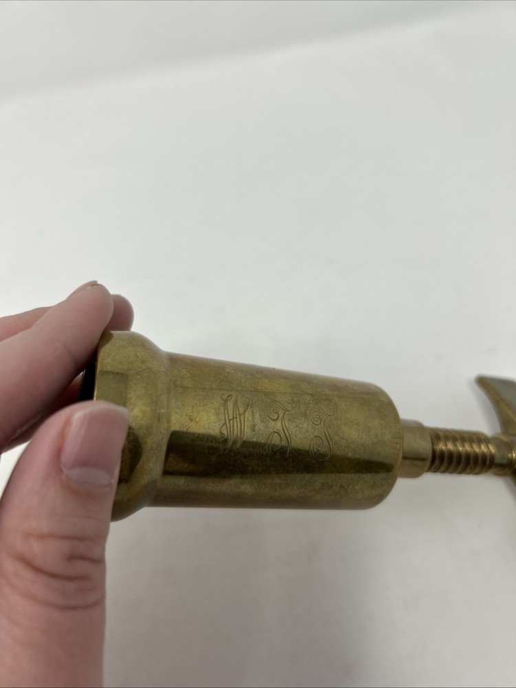 Vintage Italian Solid Brass Corkscrew Wine Bottle Opener