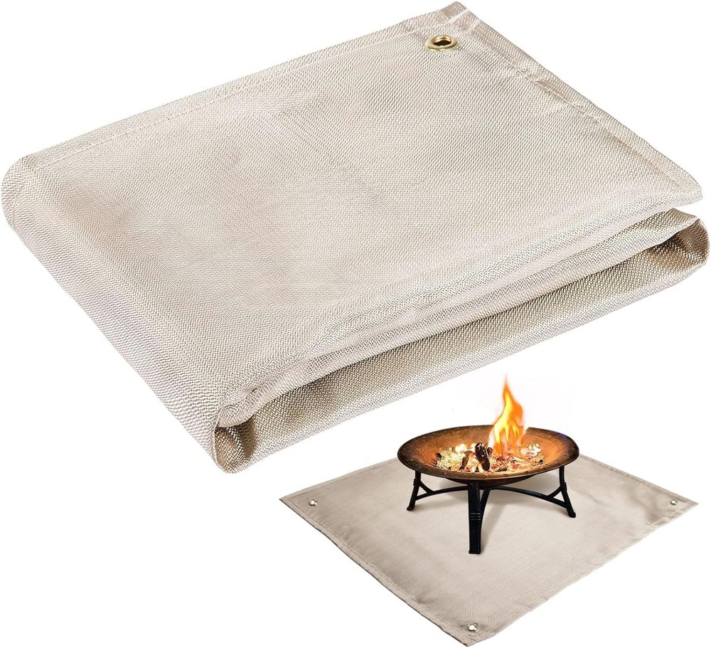 Fire Pit Mat - 37.8x39.4in Fireproof Blanket for Under Pit, Camel