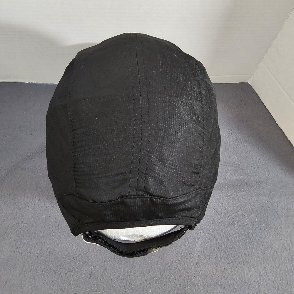 Foray Foldable Black Golf Hat Rubberized Logo Hook & Loop Adjustable Strap