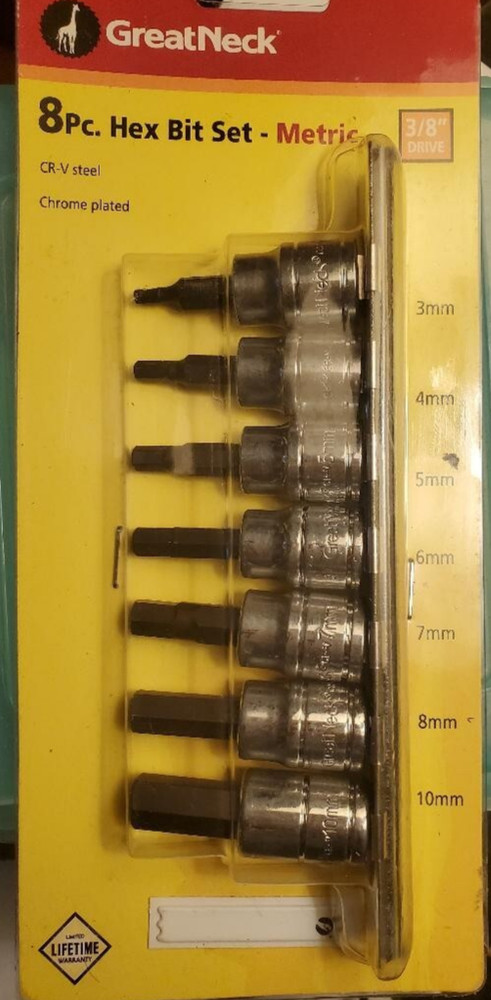 Great Neck 8pc Hex Bit Set - Metric