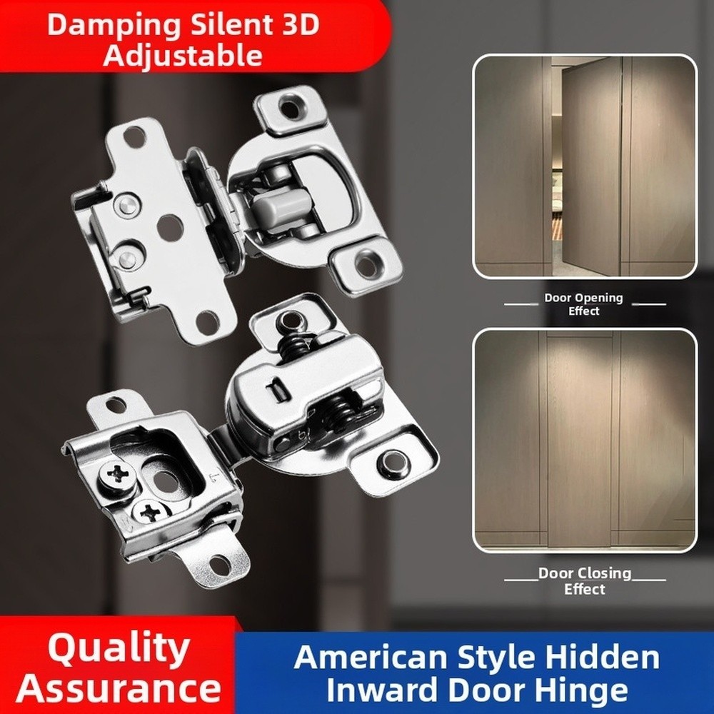 Invisible Inward Opening Hinge 3D Adjustable with Quiet Damping Buffer System