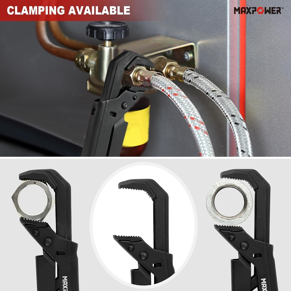 12 Inches Adjustable Swedish Pipe Spanner Plumbers Spanner with 90°Angled Jaw