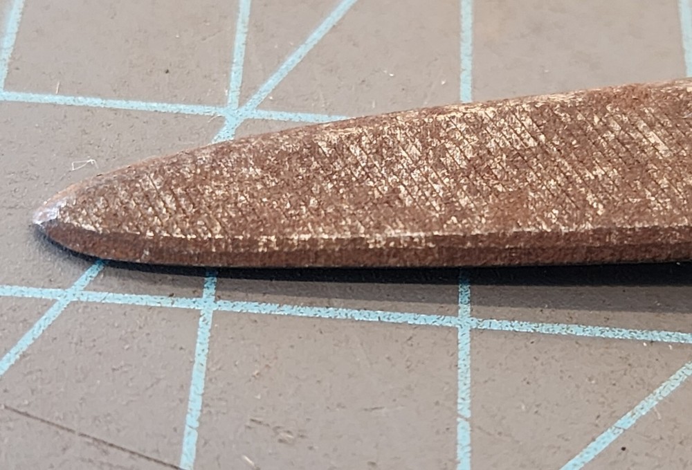 PRIMITIVE HANDMADE GOUGE TURNED HANDLE 10" LONG - mjkT