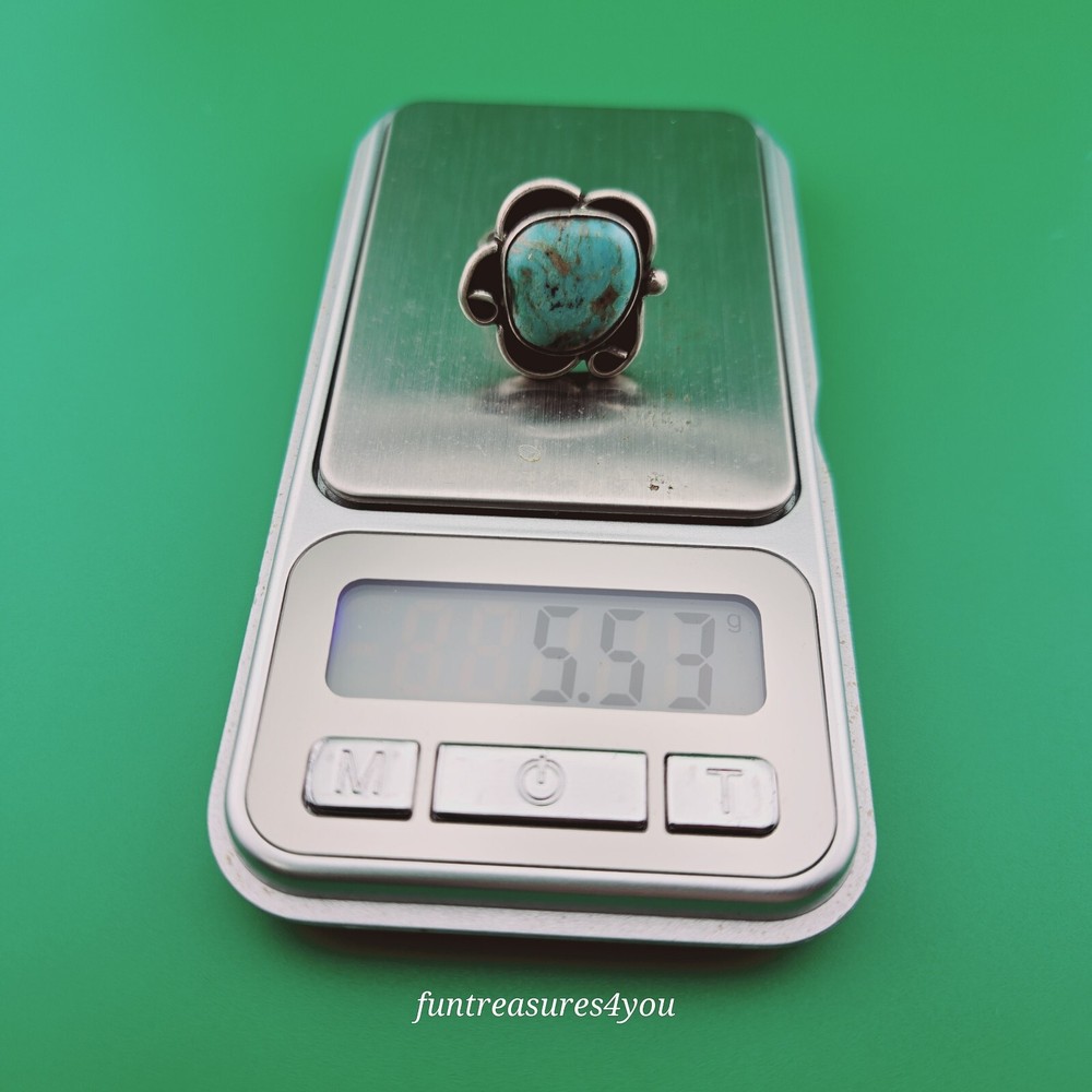 Old Pawn Navajo Turquoise Ring Size 6