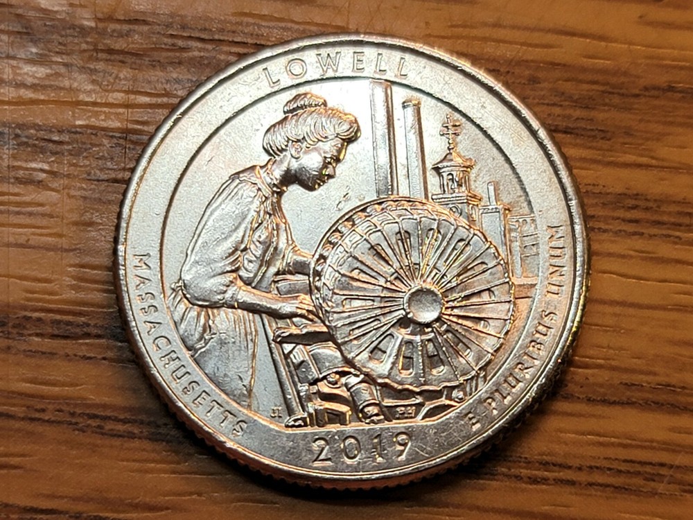 2019-P Lowell ATB Quarter with Die Chips Mint Error.