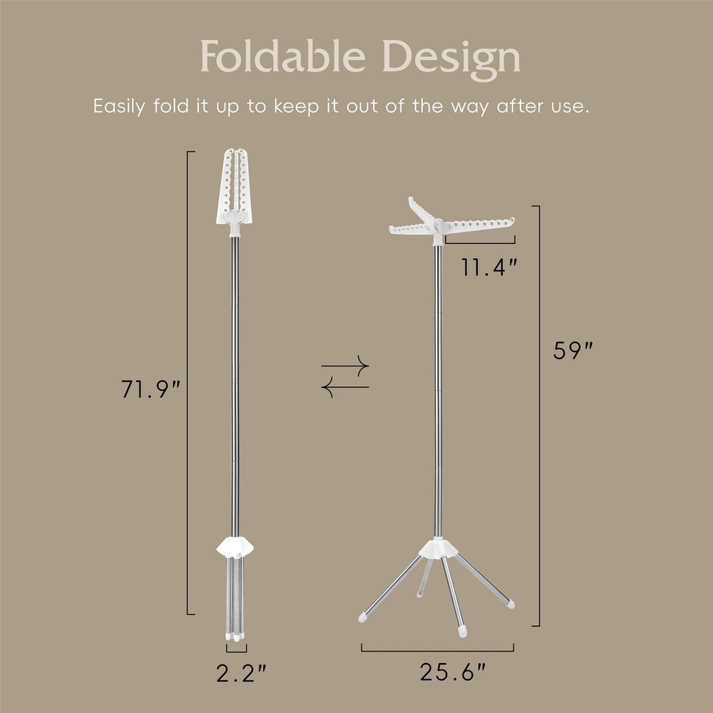 Clothes Drying Rack, Foldable Laundry Drying Rack, Indoor 59Inch Drying Rack ...