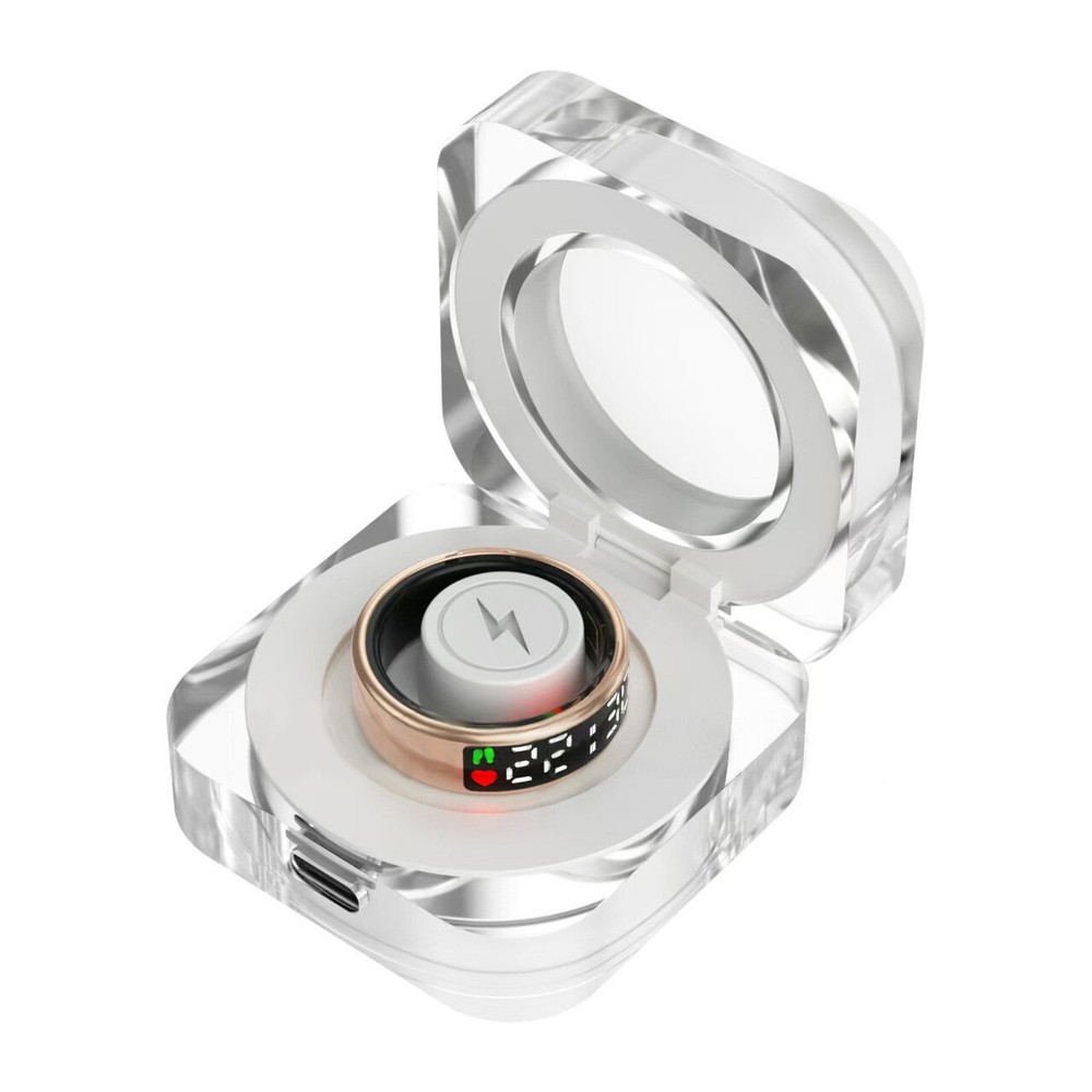 SR08 Mini Smart Ring Display Screen Touch Sensing IP68 HR Blood Oxygen cg