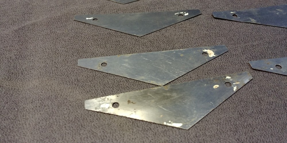 15 1940s Triangle Backplate Cabinet Door Drawer Handle Pull Hardware Lot