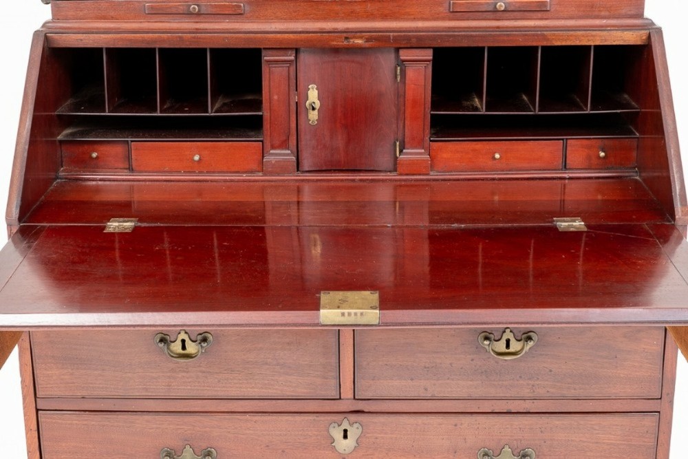 Georgian Bureau Bookcase Mahogany Antique
