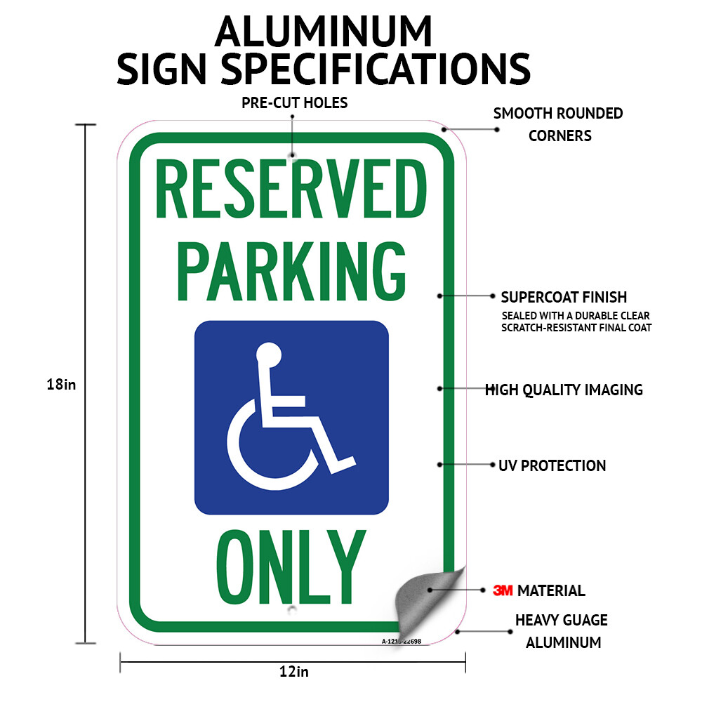 Exit (With Left Arrow) Heavy Gauge Aluminum Parking Sign Rust Proof