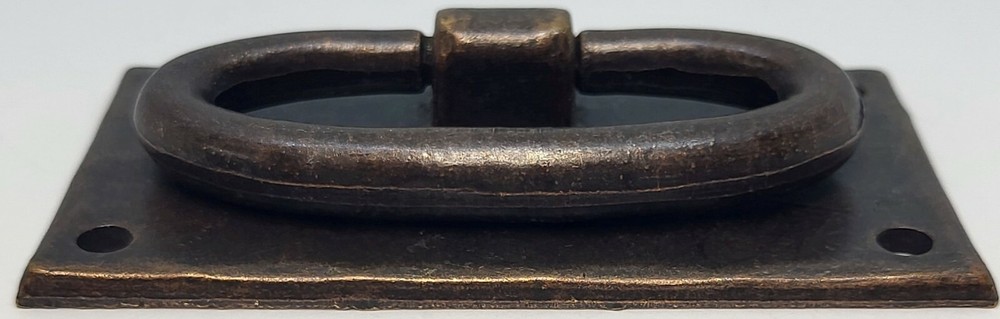 Horizontal Hammered DRAWER OVAL PULL Ring Forged Brass Mission handle copper rus