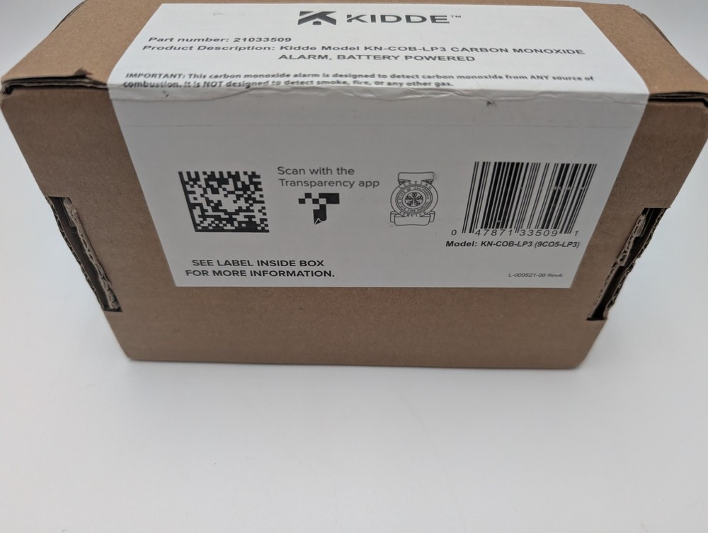 Kidde Carbon Monoxide Detector, Battery Powered Co Alarm With Leds, Test-reset