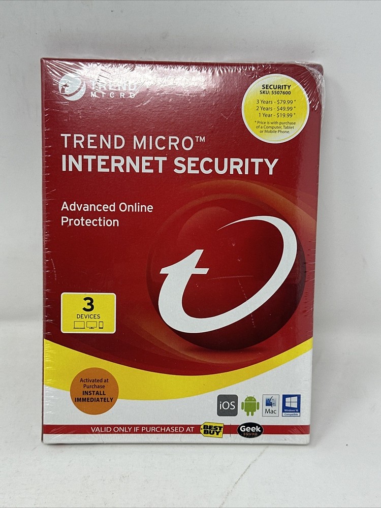 New Trend Micro Internet Security Advanced Online Protection - 3 Devices