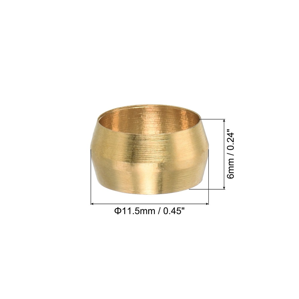3/8" ID Brass Sleeve Ferrules 10Pcs Compression Fitting Assortment Kits