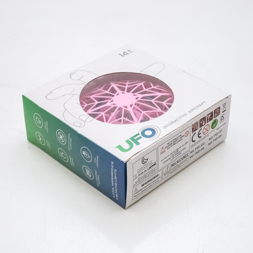 UFO Pink Interactive Aircraft with Blinking Lights and High Low Speed Conversion
