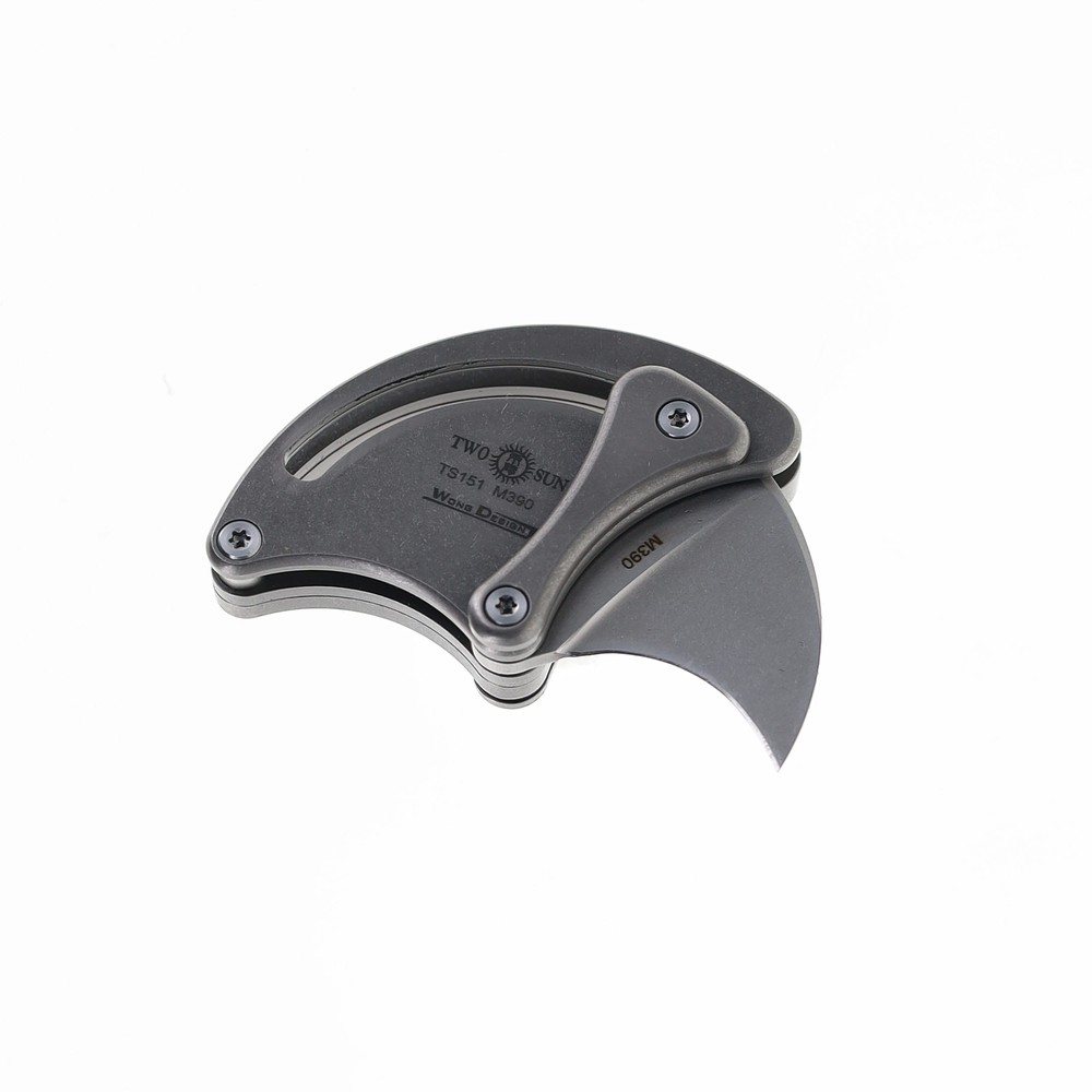 Two Sun Mini Micro Folding Knife Titanium Handle M390 Plain Edge TS151-M390