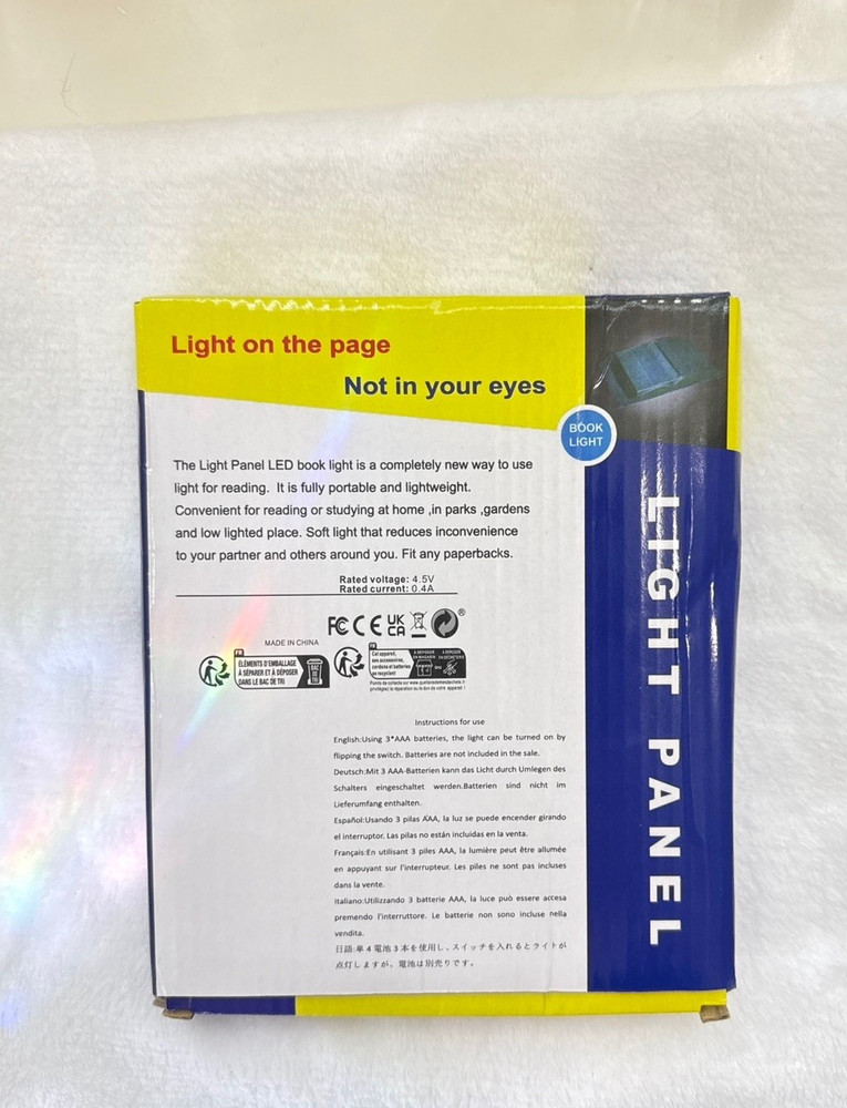 Flat Book Light LED Illuminator Panel Plate Wireless for Reading in Bed