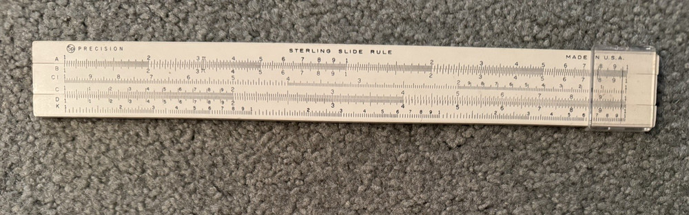 Vintage ~ Precision ~ Sterling Slide Rule ~ 11"