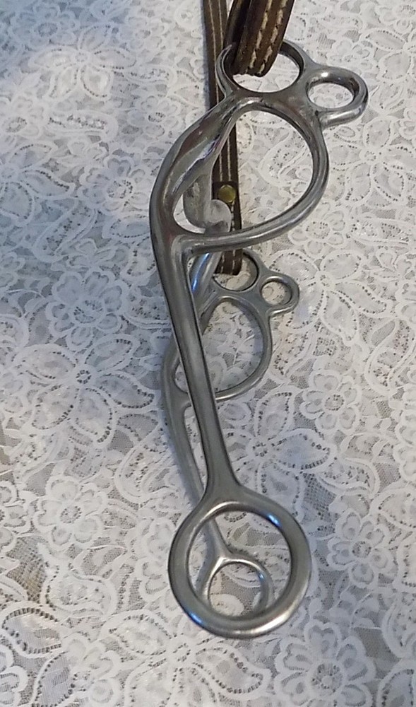LONG CAVALRY SHANKED S SHANK LOW PORT BIT ON BASIC HEADSTALL