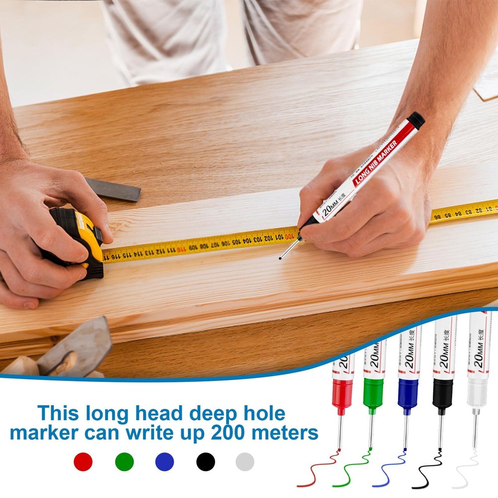 10 Pcs Long Head Deep Hole Marker - Long Nib Marker Multi-purpose Deep Hole M...