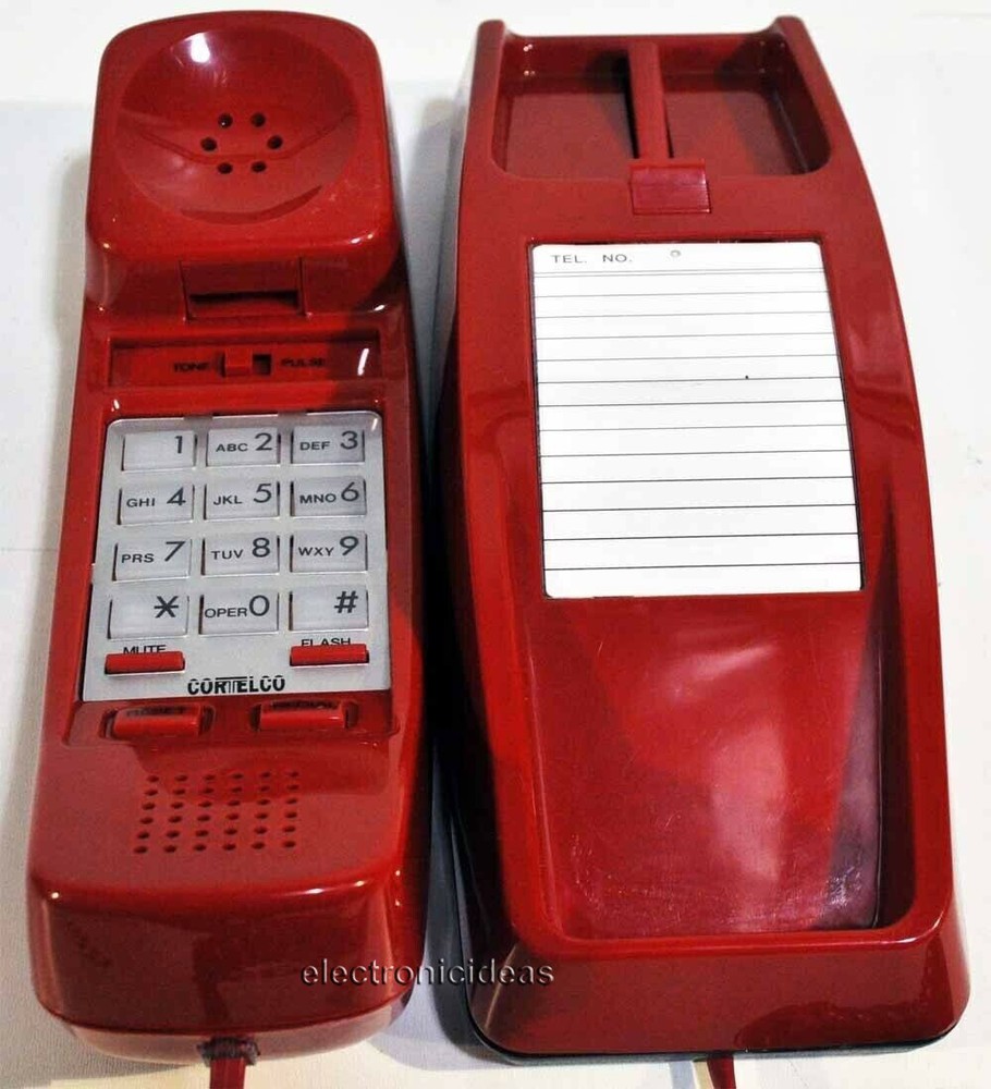 CORTELCO TRIMLINE RETRO NOSTALGIC RED BASIC CORDED DESK WALL PHONE 8150 NEW