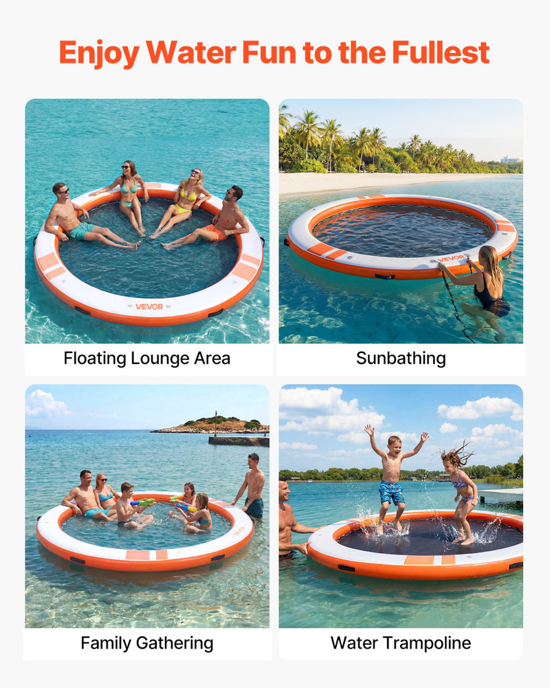 Inflatable Floating Dock, 10 FT Inflatable Dock Platform, Orange
