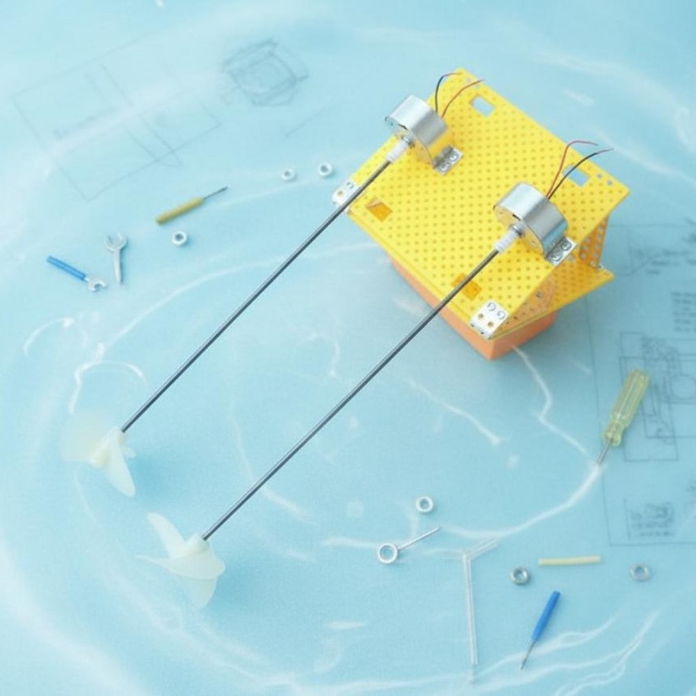 Twin Engine Boat Drive Kit Forward & Backward Propellers for Science Project
