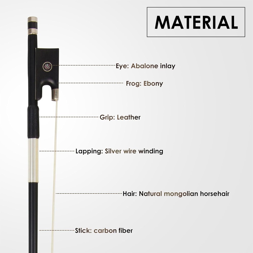 Lightweight Carbon Fiber Violin Bow - Experience Superior Performance in Black