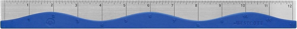 Westcott 12-Inch Wave Ruler, Blue