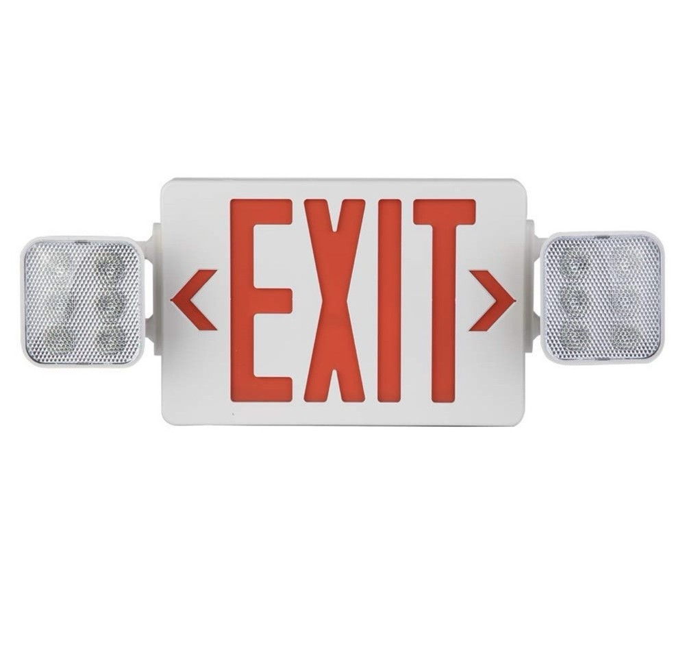 AmazonCommercial Emergency Light Exit Sign Exit Combo with Battery Backup