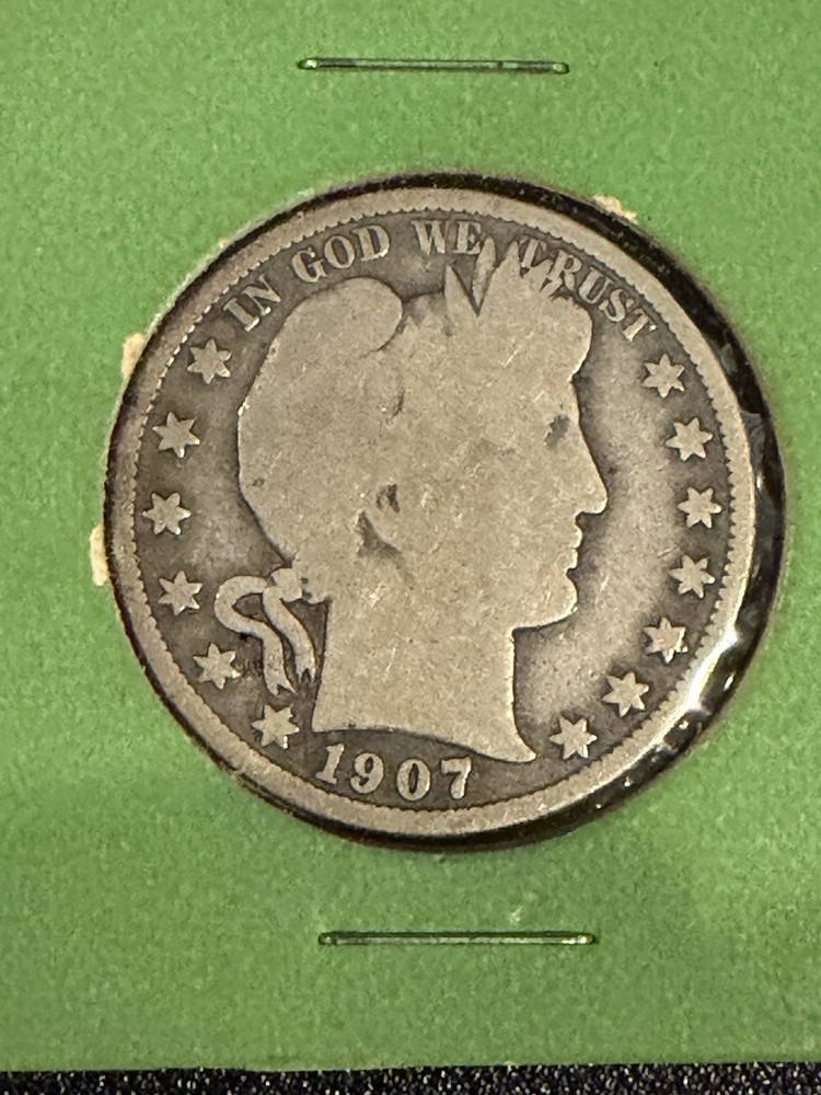 1907 50C Barber Half Dollar