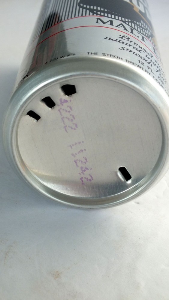 Stroh's Silver Thunder Malt Liquor - Empty Beer Can - Bottom Opened