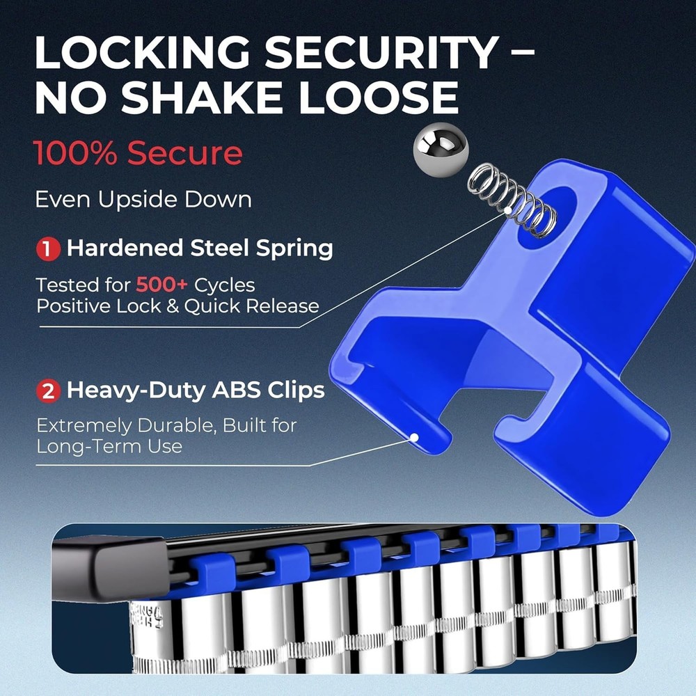 Heavy Duty 9-Piece Socket Organizer Set