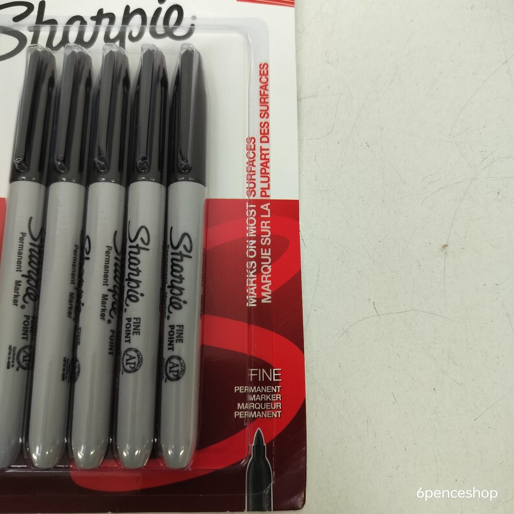 Sharpie 30665 5Ct Permanent Markers Fine Tip