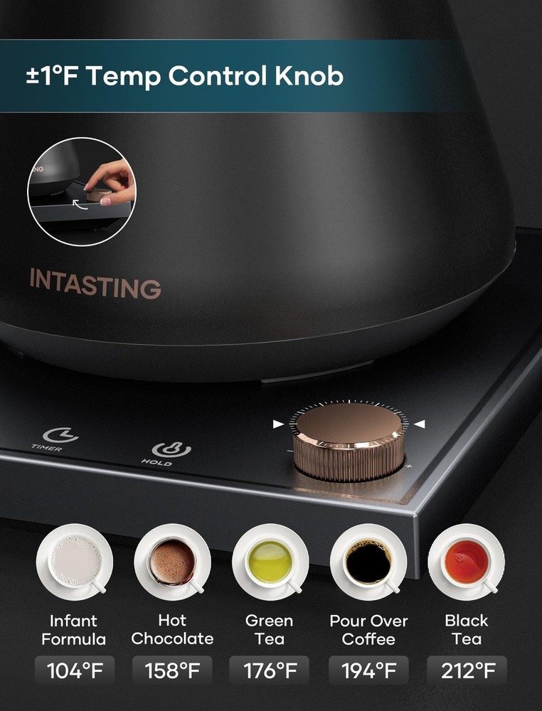 Electric Kettle, Gooseneck Electric Kettle, ±1℉ Precise Temperature Control, ...