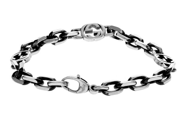 Gucci Sterling Silver Interlocking GG Bracelet YBA6207980010