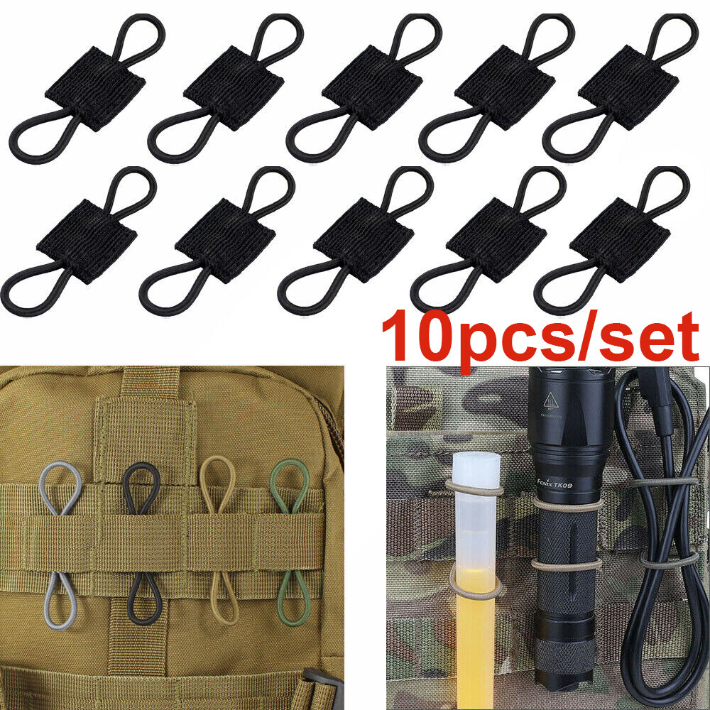 Tactical Tools Organizer Cable PTT Retainer MOLLE System Elastic Strings Straps