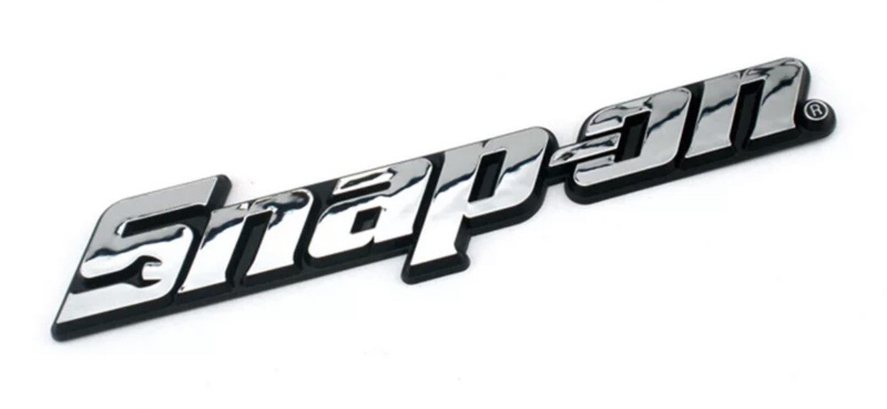 SNAP ON TOOLS TOOL BOX EMBLEM REPLACEMENT 8" LONG CROME FINISH LOGO SNAP-ON