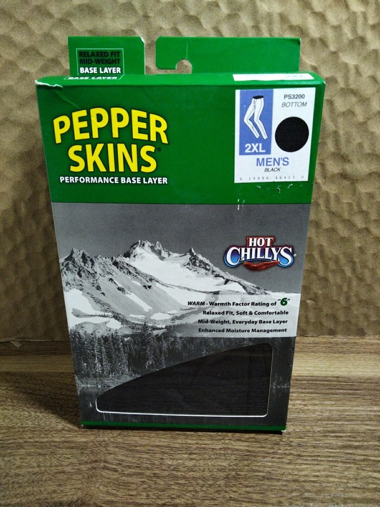 Hot Chillys Men's Pepper Skins Base Layer Bottom 2XL Black
